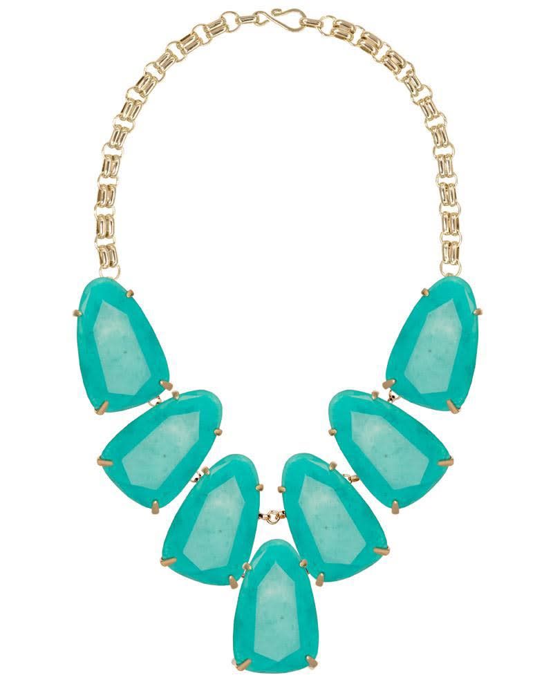 Loris Gold Statement Necklace in Teal Green Illusion | Kendra Scott