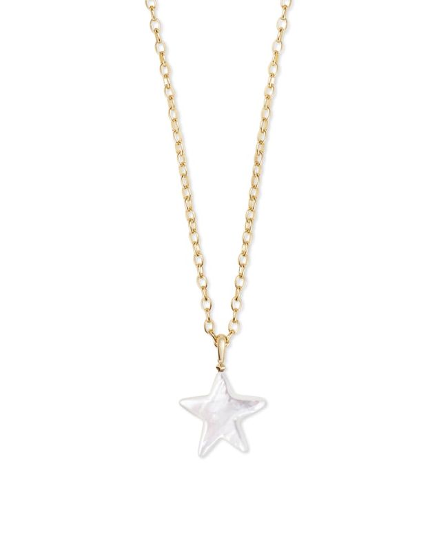 Carved Jae Star Gold Pendant Necklace - Bleu & Co