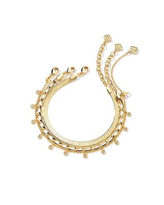 Kassie Set of 3 Chain Bracelet in Gold