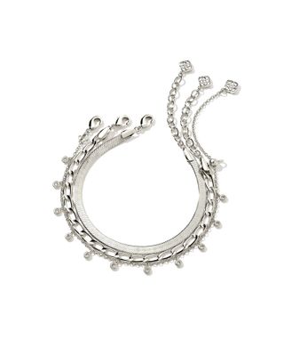 Kassie Set of 3 Chain Bracelet in Silver