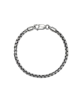 Beck Round Box Chain Bracelet Oxidized Sterling Silver