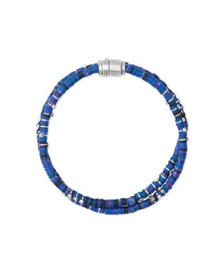 Hicks Oxidized Sterling Silver Corded Bracelet in Blue Mix