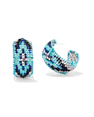 Britt Silver Hoop Earrings Multi Mix