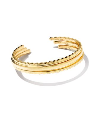 Quinn Cuff Bracelet Set of 3 in Gold