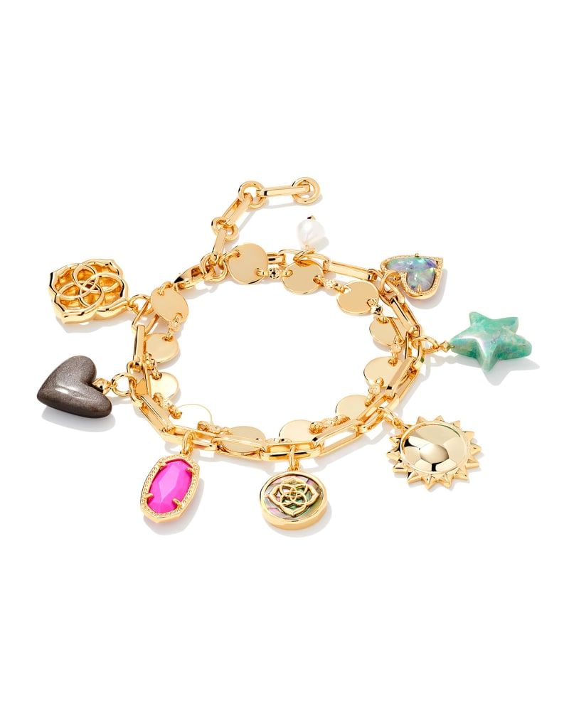 Haven Heart Gold Chain Bracelet in Multi Mix