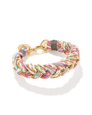 Everlyne Multicolor Cord Friendship Bracelet in Dichroic Glass