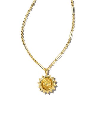 Sienna Half Sun Pendant - Gold Bright Pink Opal - Monkee's of