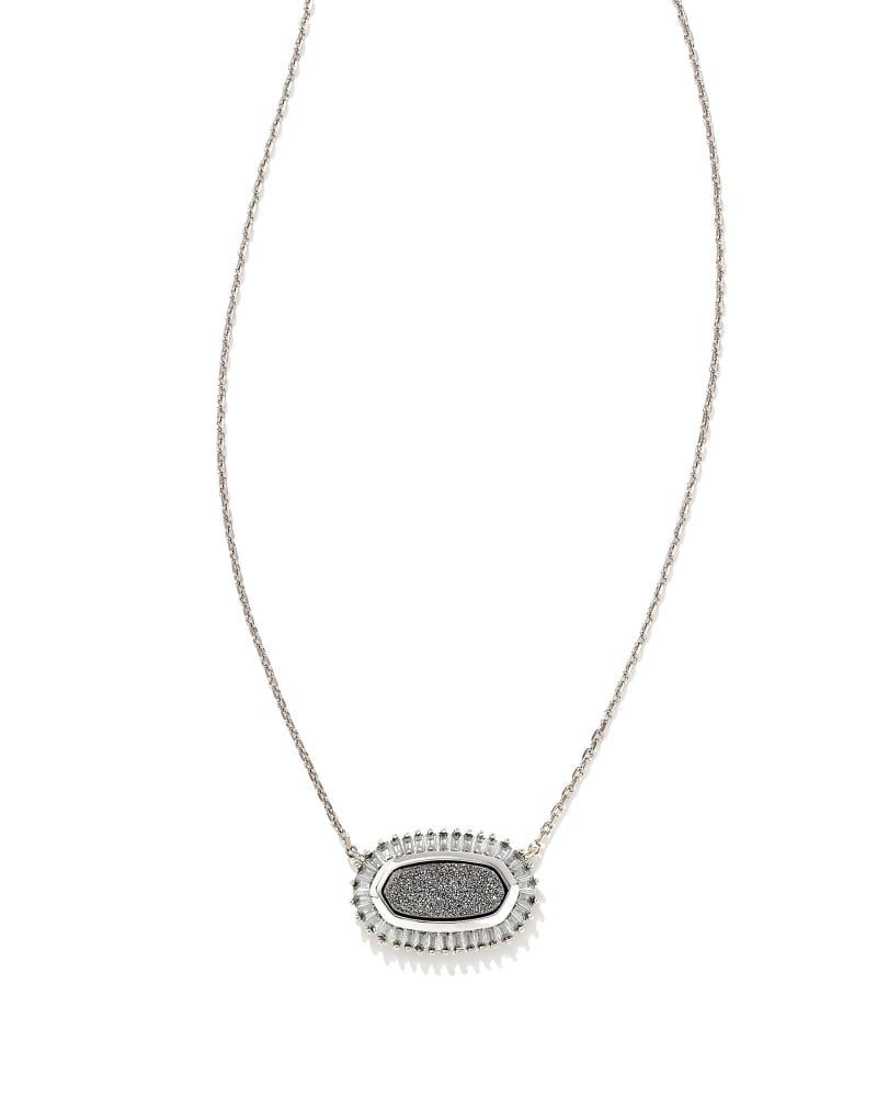 Elisa Silver Pendant Necklace in Platinum