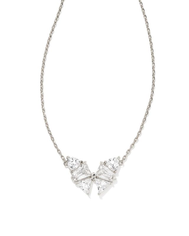 Blair Silver Jewel Chain Necklace in White Crystal