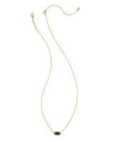 Grayson Gold Pendant Necklace in White Crystal