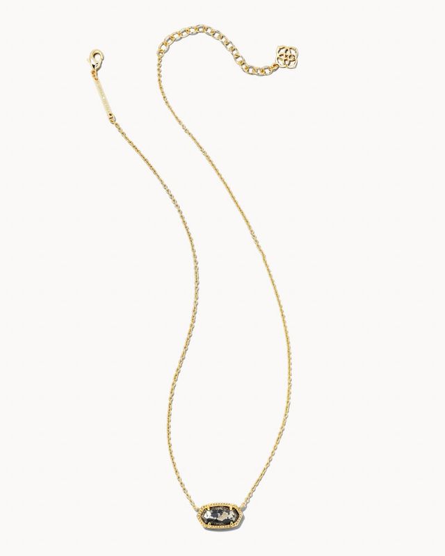 Kendra Scott ELISA Gold Open Frame Crystal Pendant Necklace