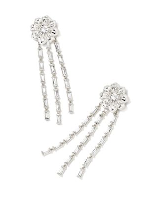 Cameron Gold Convertible Statement Earrings White Crystal