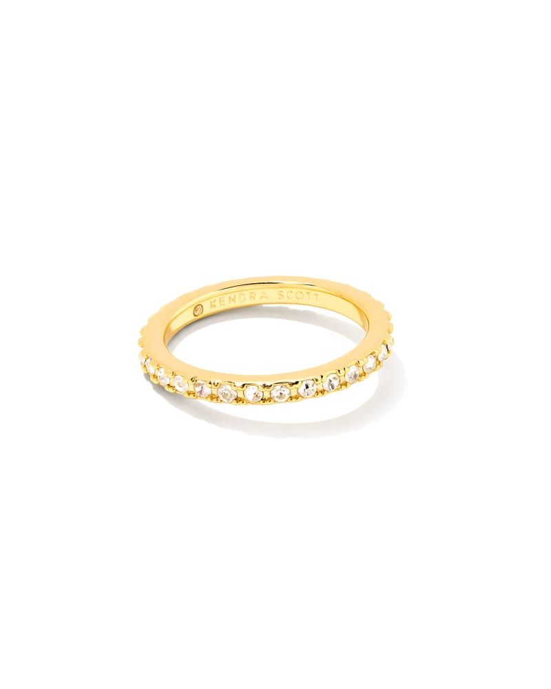 Gold Band Ring - Gold Chunky Crystal Band Ring