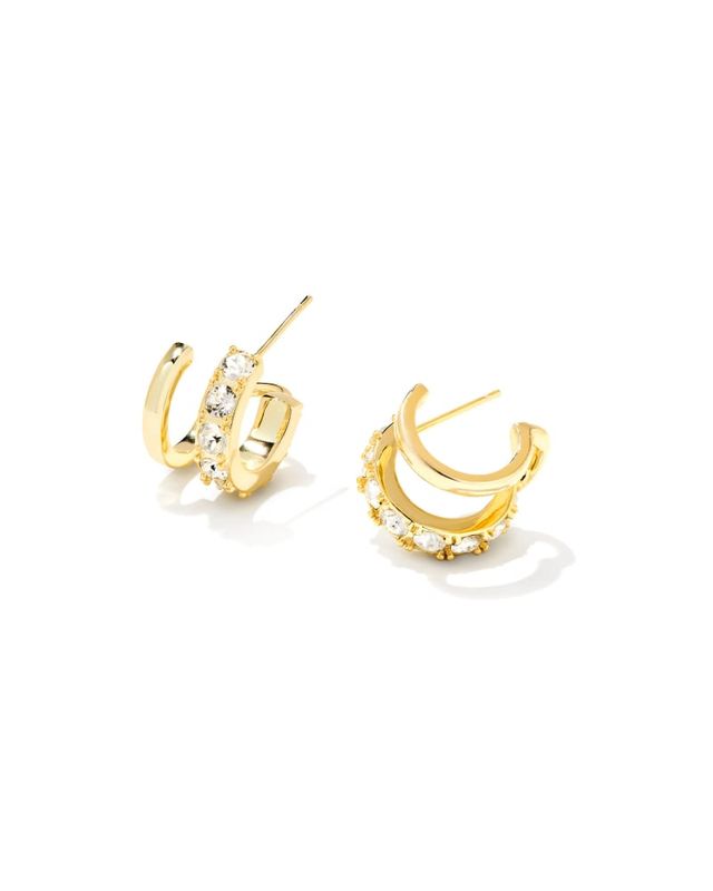 Arden Gold Statement Hoop Earrings in Clear