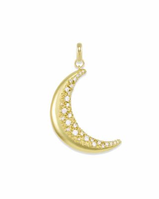 Large Crescent Moon Charm in Gold