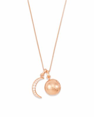 To the Moon and Back Charm Necklace Set in Rose Gold