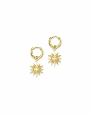Star Charm Huggie Earrings in Gold