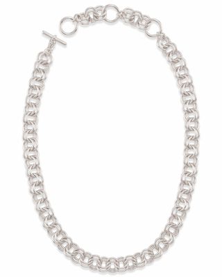 18 Inch Double Chain Link Necklace in Silver