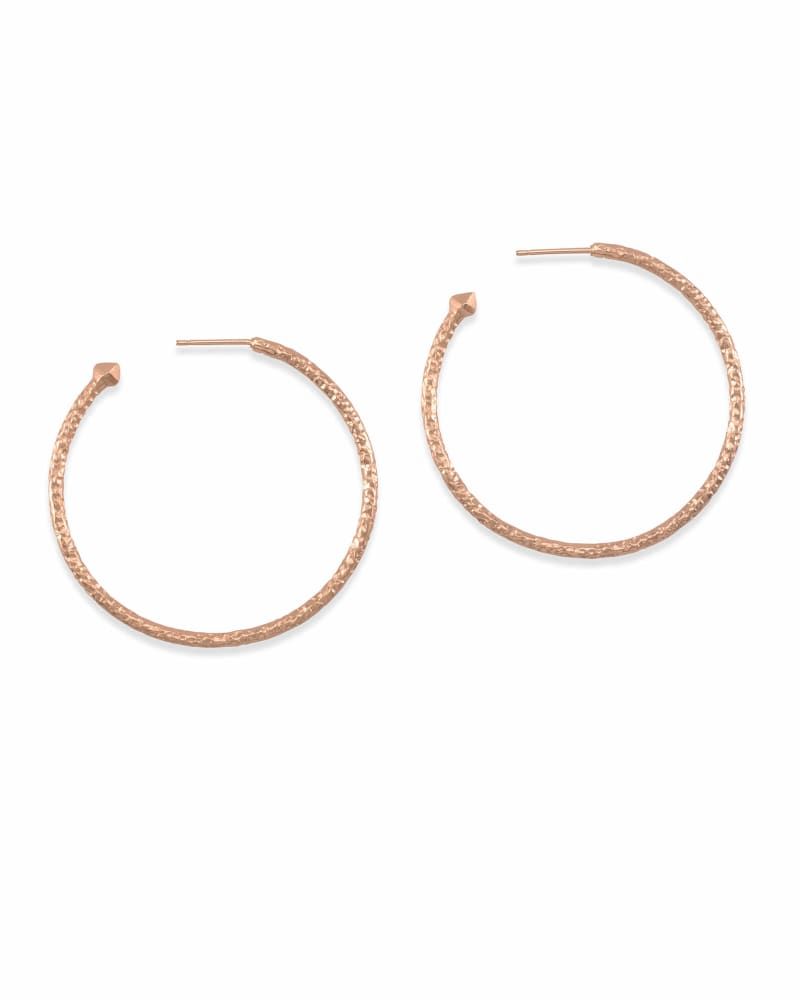 Classic Rose Gold Hoop Earrings in 925 Silver  12mm Thickness  Big   HighSpark