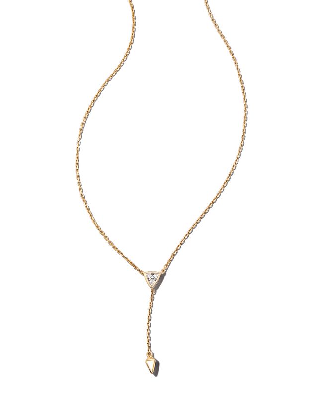 Diamond Letter D Pendant Necklace in 14k Yellow Gold