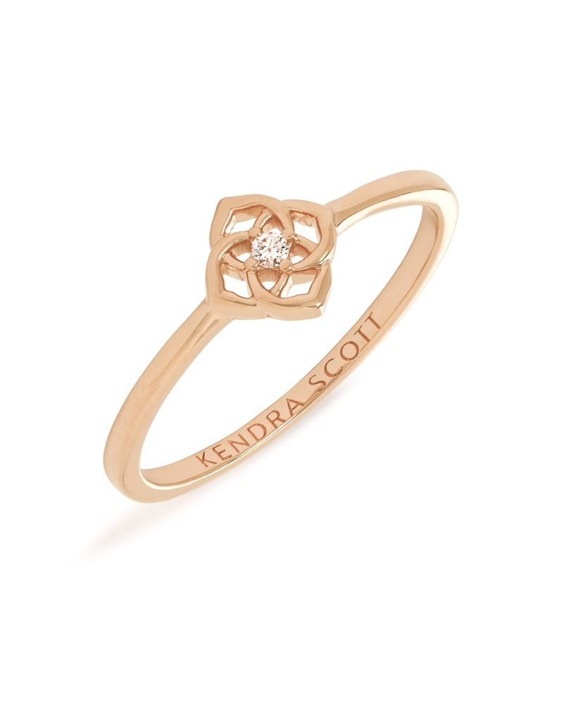 Fleur 14k White Gold Band Ring Diamond