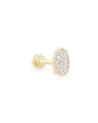 Orion Mini 14k Yellow Gold Single Stud Earring in White Diamond