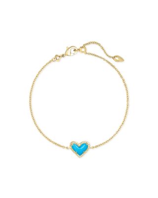 Ari Heart Gold Pendant Necklace in Neon Pink Magnesite