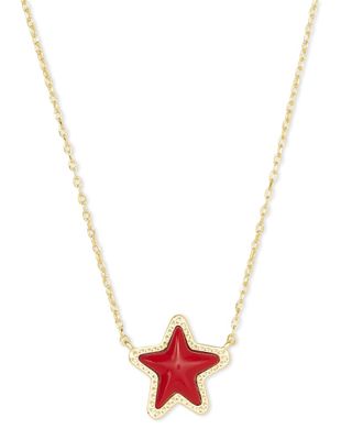 Jae Star Gold Necklace in Bright Red Glass