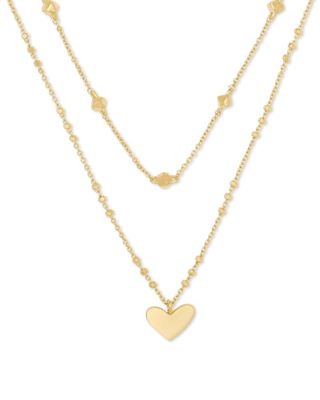 Ari Heart Multi Strand Necklace in Gold