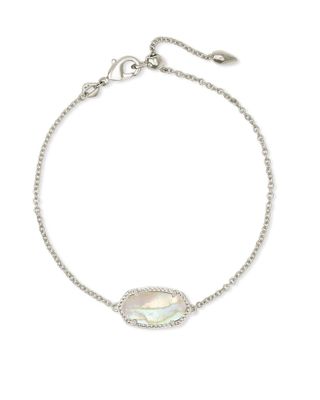 Elaina Silver Delicate Chain Bracelet in Iridescent Abalone