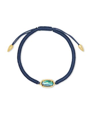 Grayson Navy Friendship Bracelet in Abalone Shell