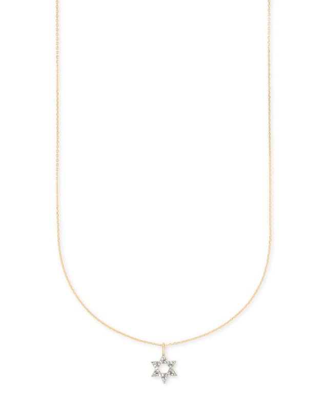 Cross Gold Pendant Necklace in White Crystal | Kendra Scott