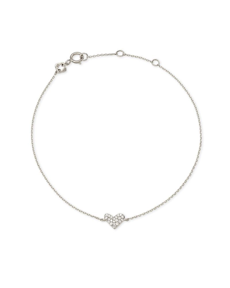 Juliette Gold Delicate Chain Bracelet in White Crystal