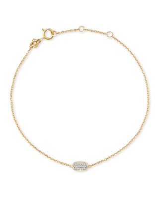 Millicent 14k Yellow Gold Delicate Chain Bracelet in White Diamond