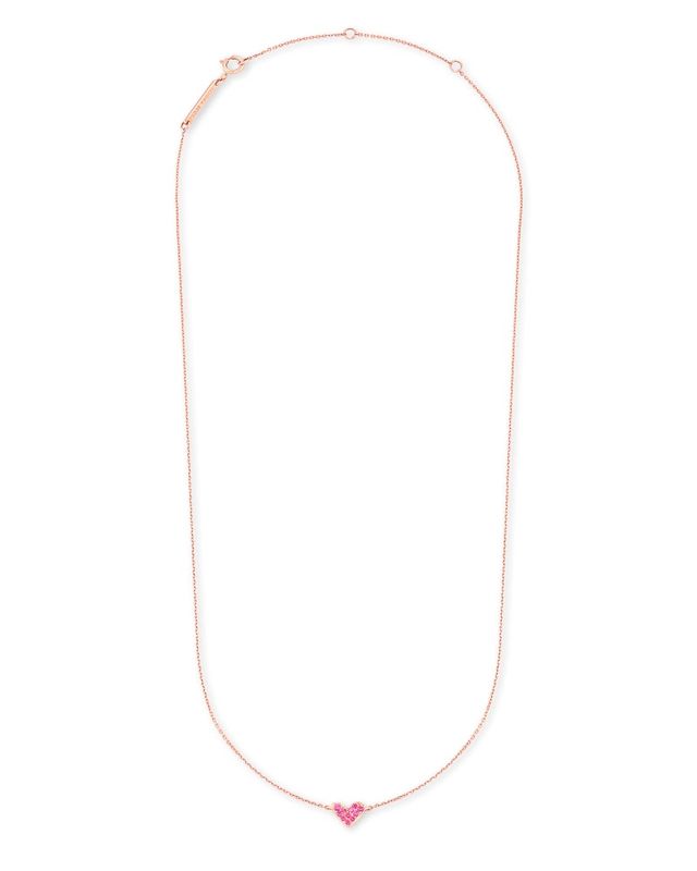 Ari Heart Rose Gold Chain Bracelet in Pink Drusy | Kendra Scott