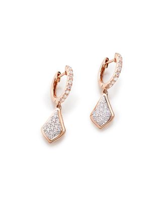 Luella Drop Earrings in Pave Diamond and 14k Rose Gold