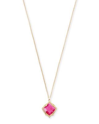 Elisa Gold Pendant Necklace in Azalea Illusion | Kendra Scott | ShopLook