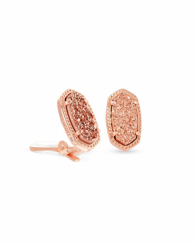 Nola Rose Gold Stud Earrings in Rose Gold Drusy | Kendra Scott