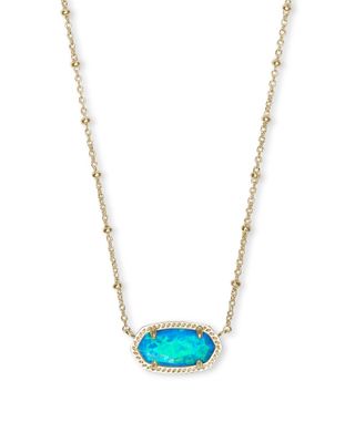 Elisa Silver Pendant Necklace in White Kyocera Opal