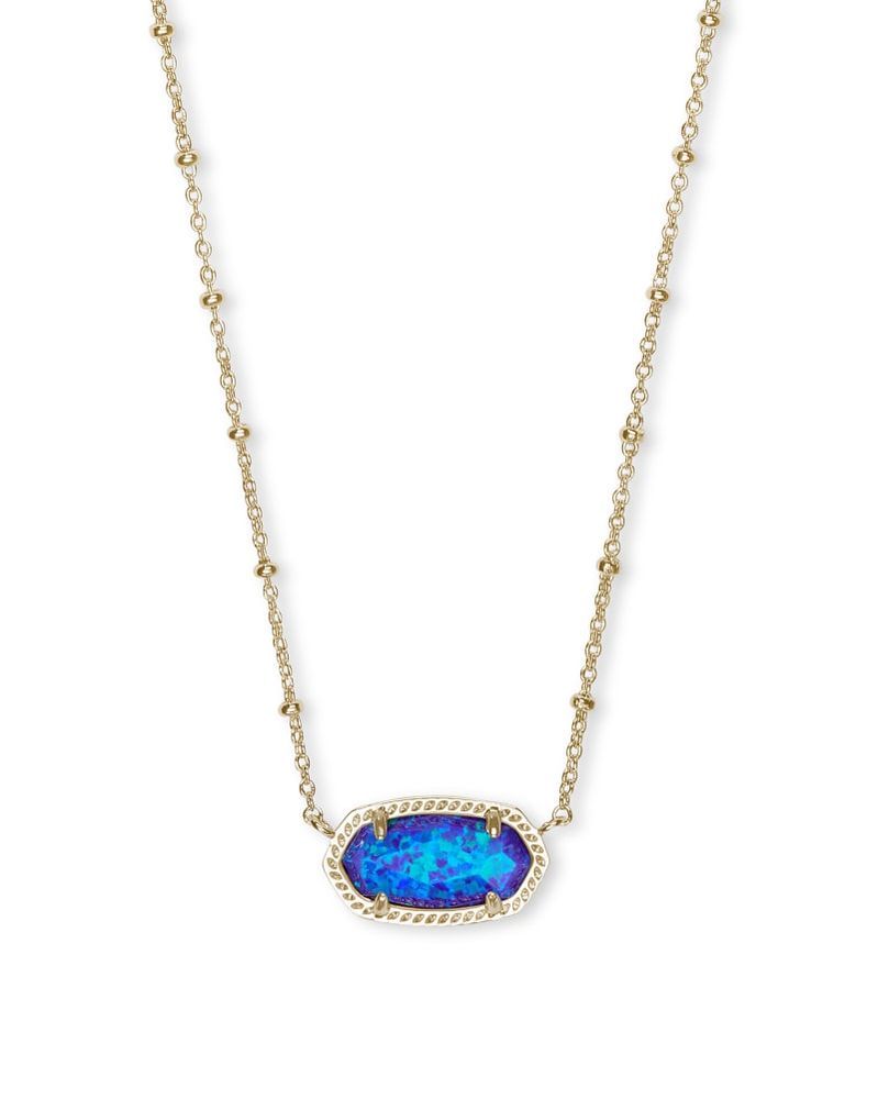 Elisa Silver Pendant Necklace in White Kyocera Opal