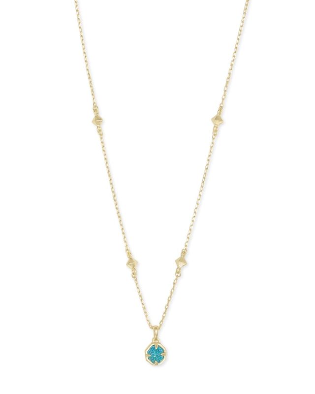 Kendra Scott Nola Gold Pendant Necklace in Red Illusion