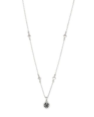 Nola Silver Pendant Necklace in Platinum Drusy