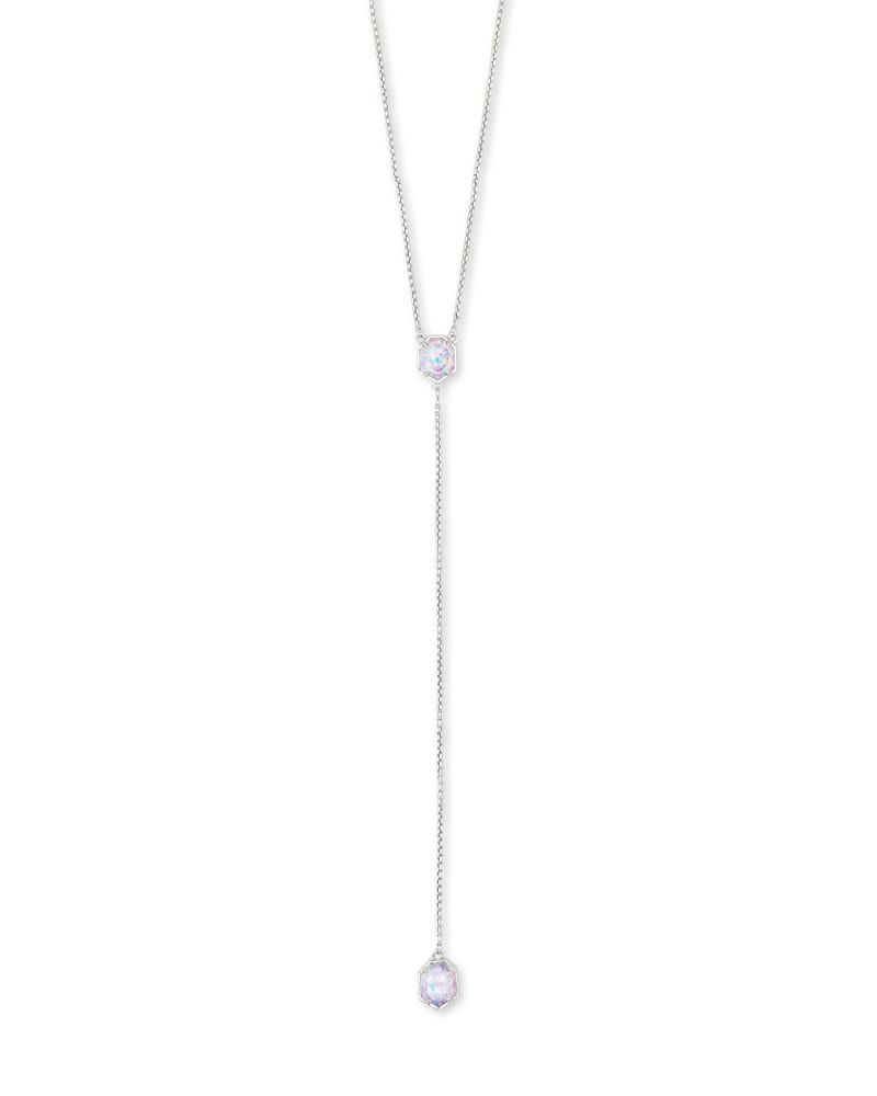 Kendra Scott Hailey Charm Necklace White Opal Tassel 24” Chain Necklace |  eBay