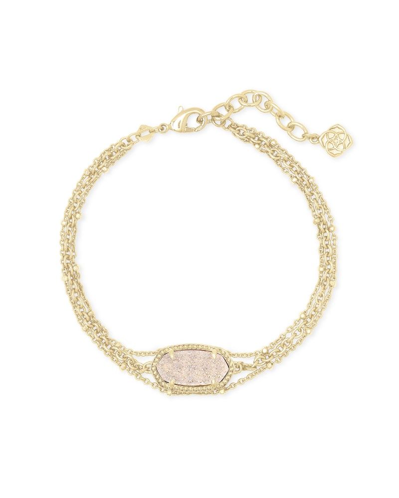 Elaina Gold Multi Strand Bracelet Iridescent Drusy