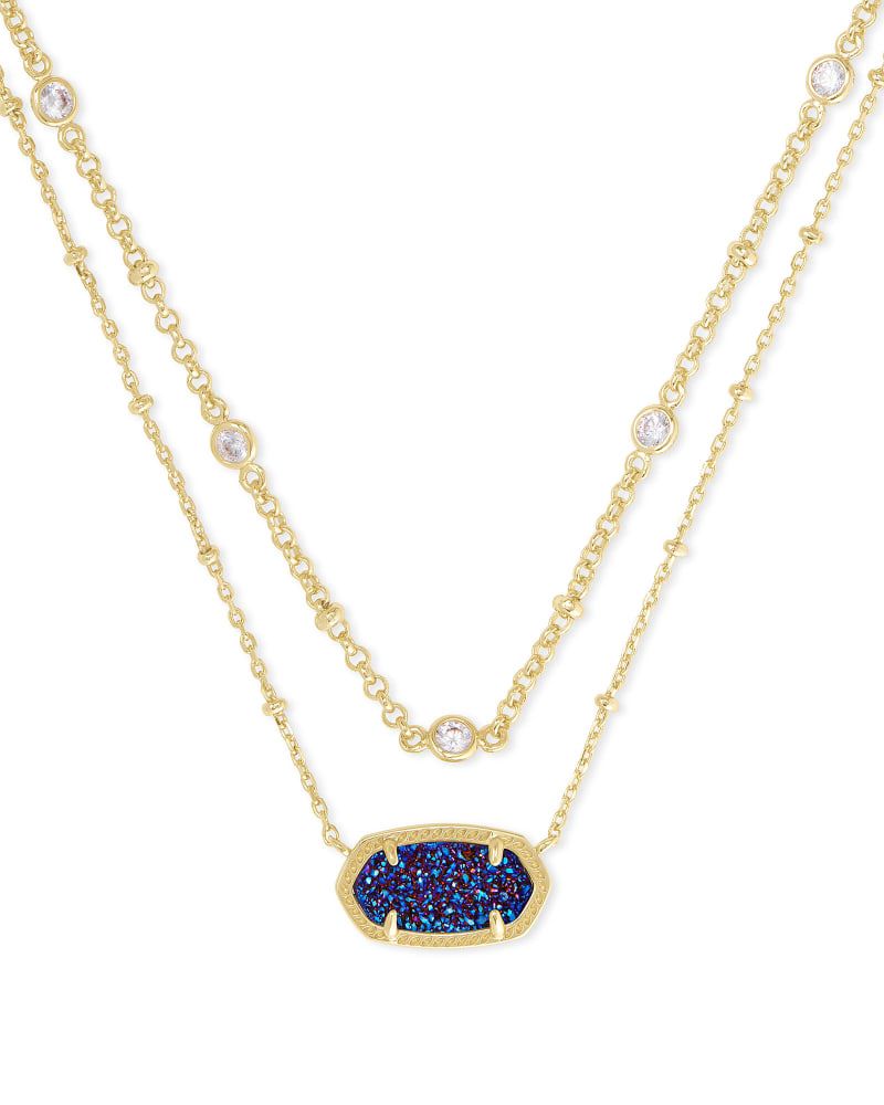 Kendra Scott Harlow Gold Statement Necklace in Matte Galaxy Glass |  Bethesda Row