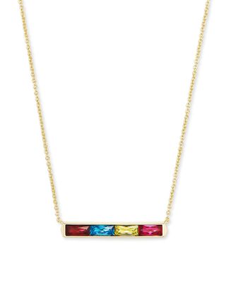 Jack Gold Pendant Necklace in Crystal