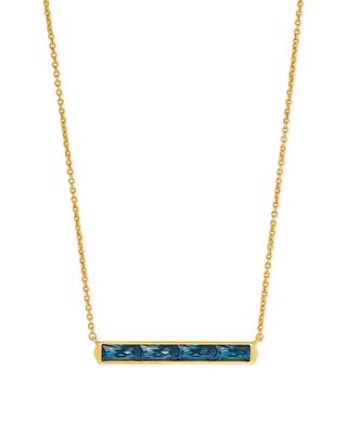 Jack Vintage Gold Pendant Necklace in Teal Crystal