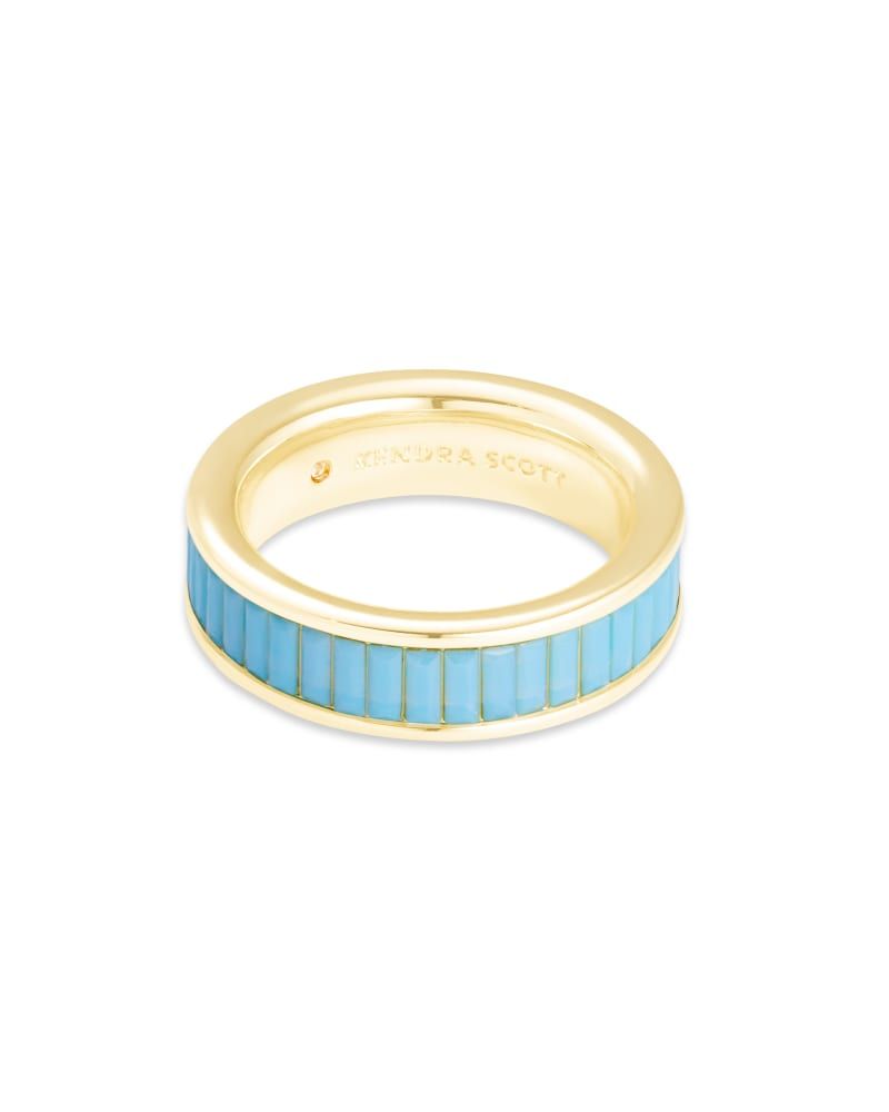 Juliette Gold Band Ring in White Crystal