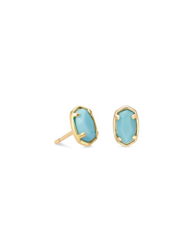 Kendra Scott Natalie Gold Drop Earrings in Light Blue Magnesite | The Summit