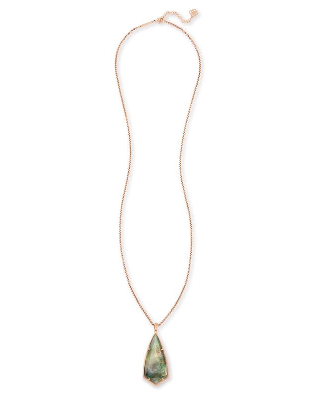 Carole Long Pendant Necklace In Rose Gold